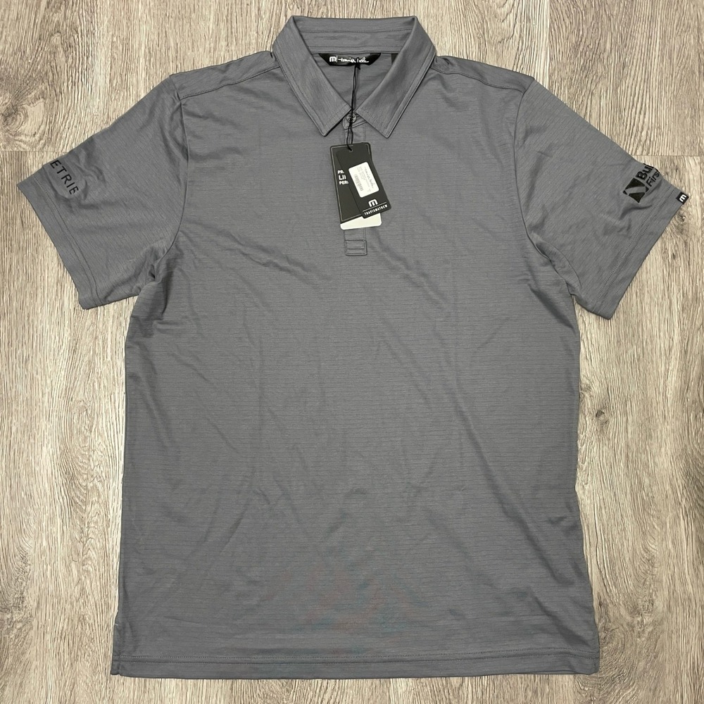 Travis Mathew Polo Shirt Mens L Grey Bayfront Golf Pima Cotton Performance NWT
